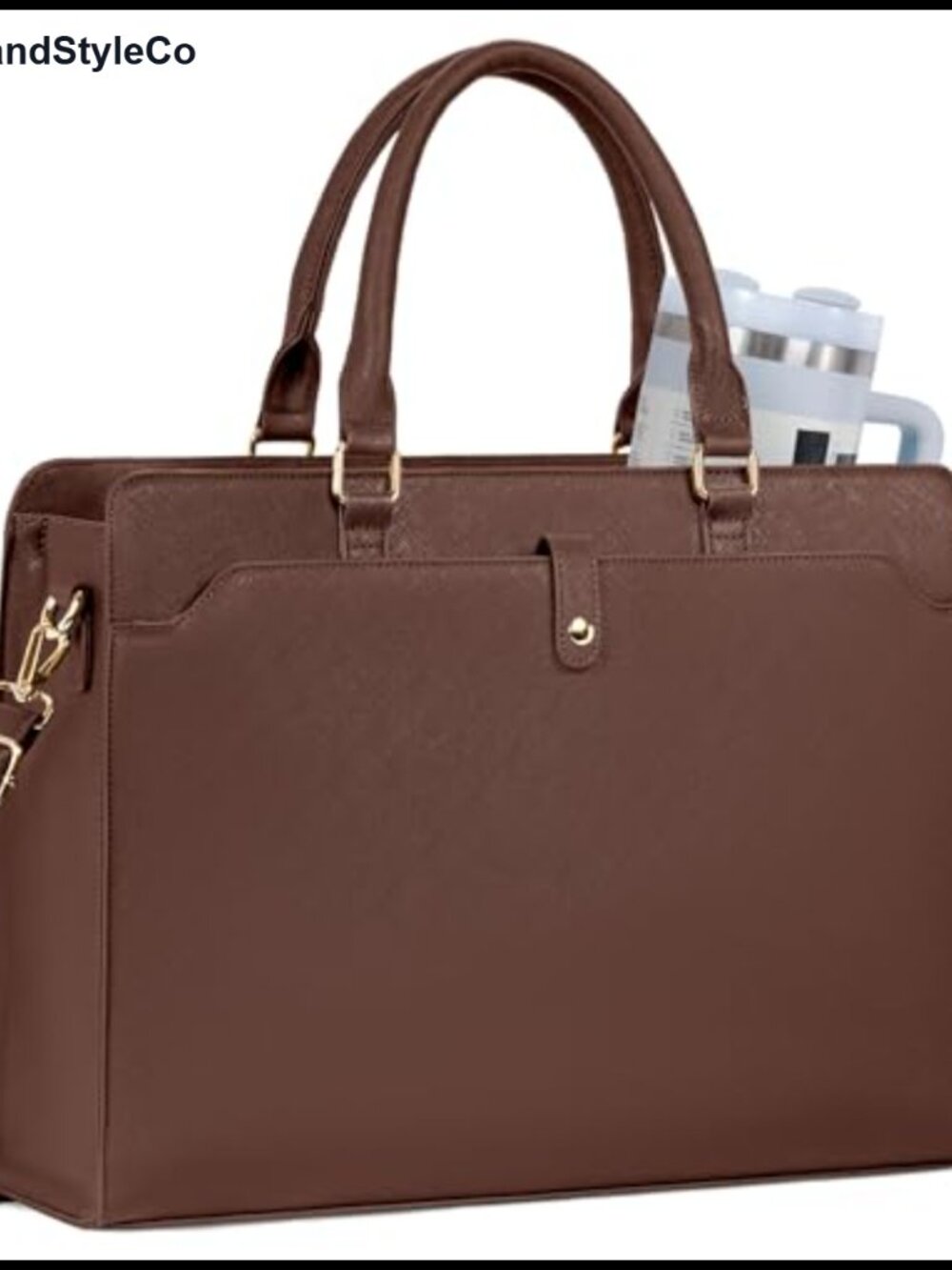 Large PU Leather Laptop Tote Bag Fits 17.3in Computer Business Work